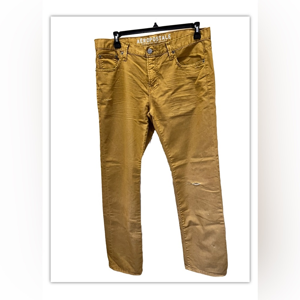 Aeropostale Bowery Slim Straight Men’s Jeans Mustard 36/32